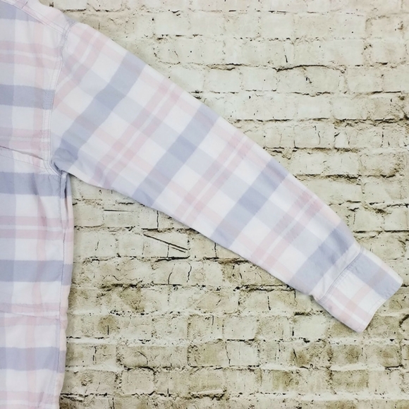 Free People Loveland Plaid Pastel Combo Long Sleeve Button Down Shirt Womens S - Picture 4 of 16